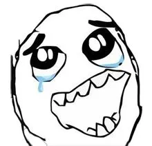 A crying-laughing rage-comic meme face.